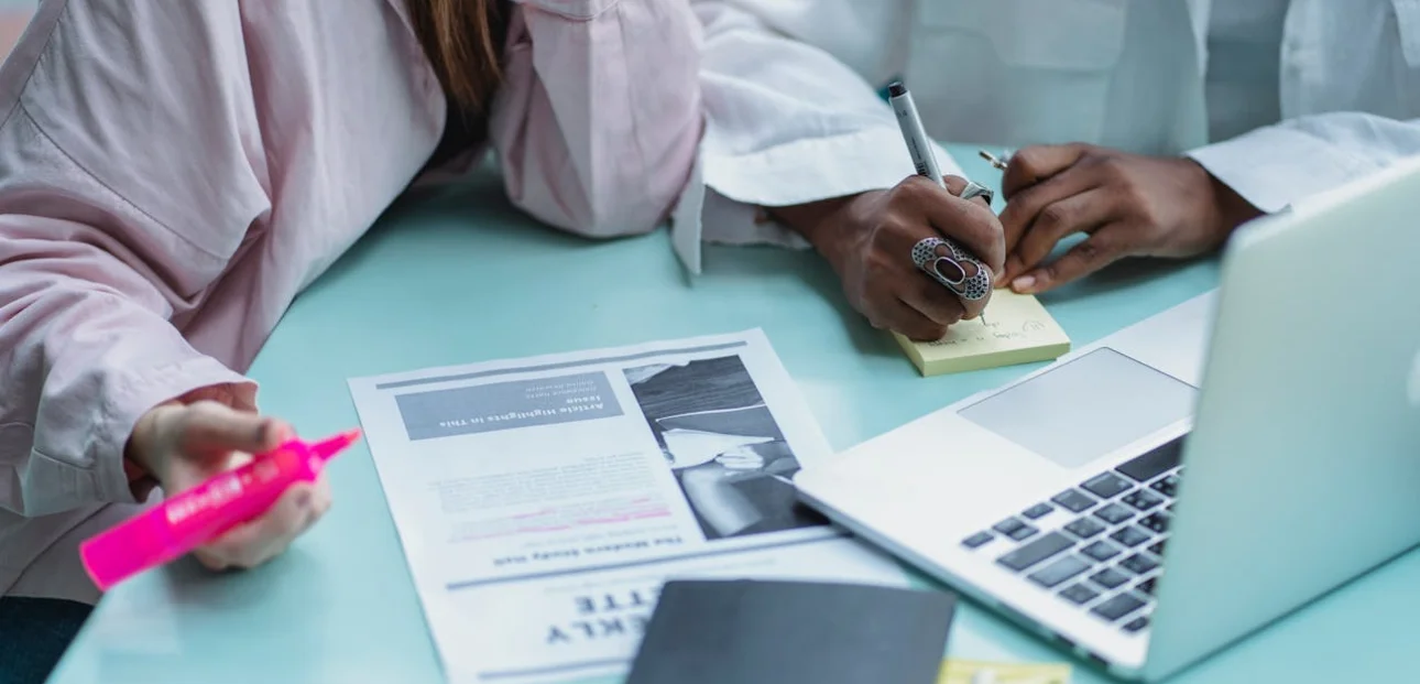 UK startup founder preparing a press release to launch a new business